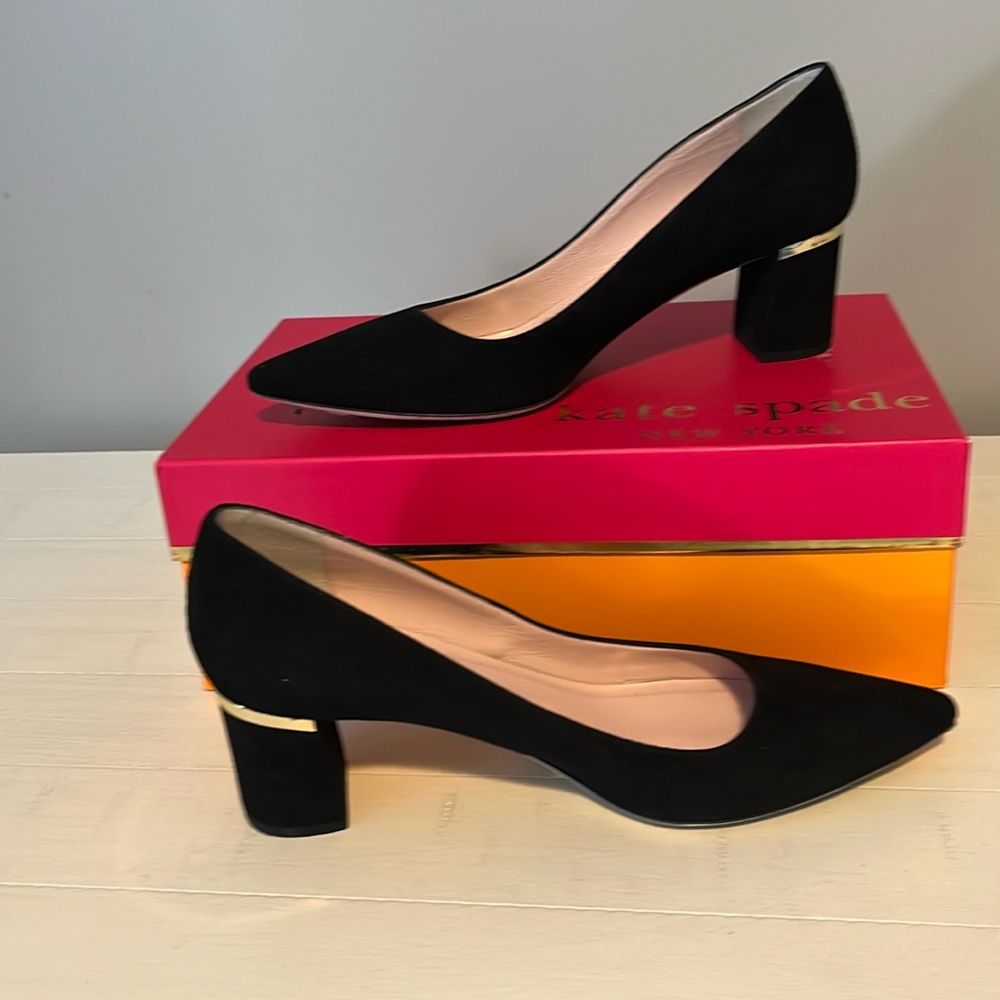 black suede kate spade heels 7M